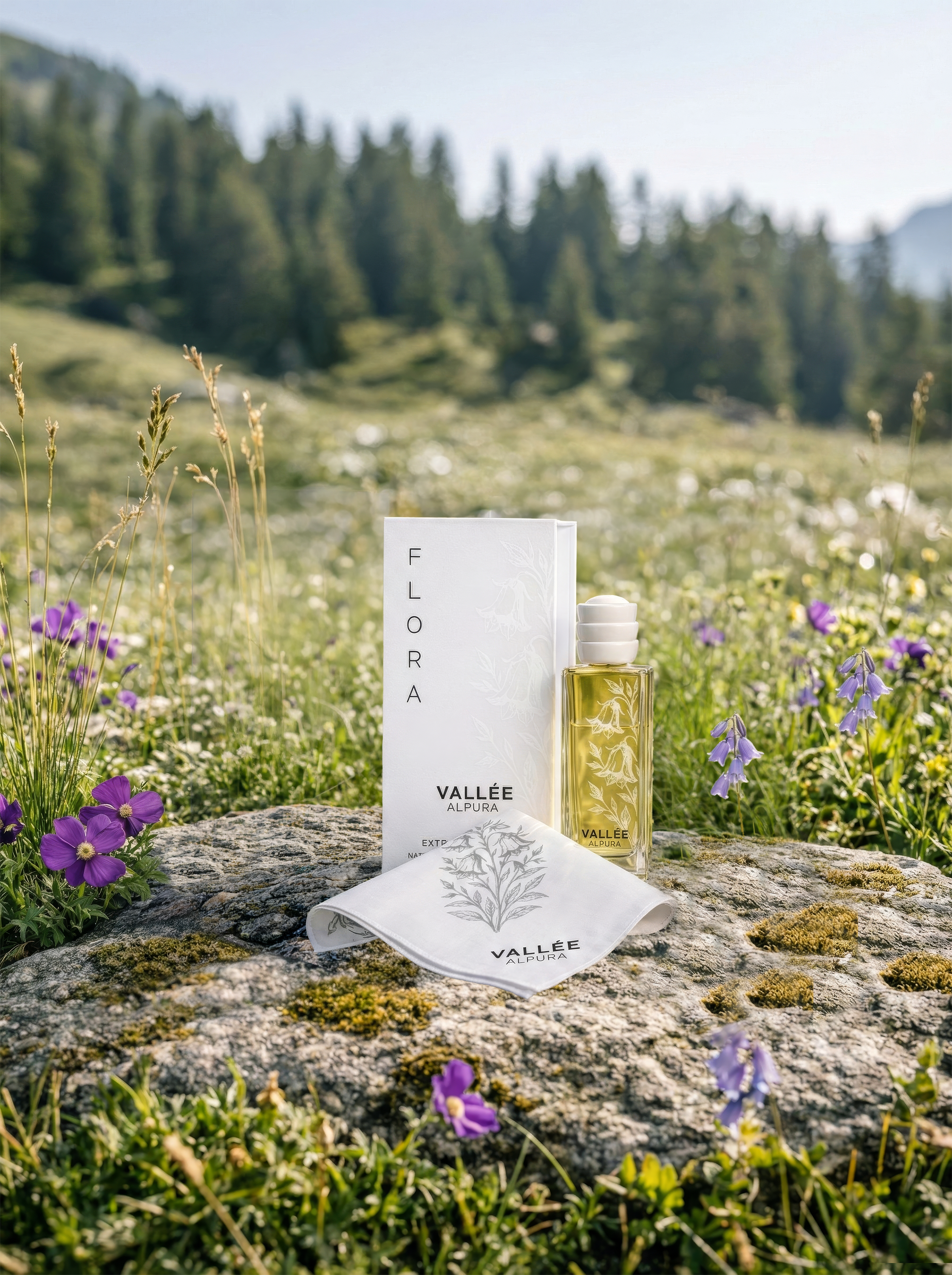 FLORA Extrait de Parfum Flakon mit Alpenholz-Kappe
