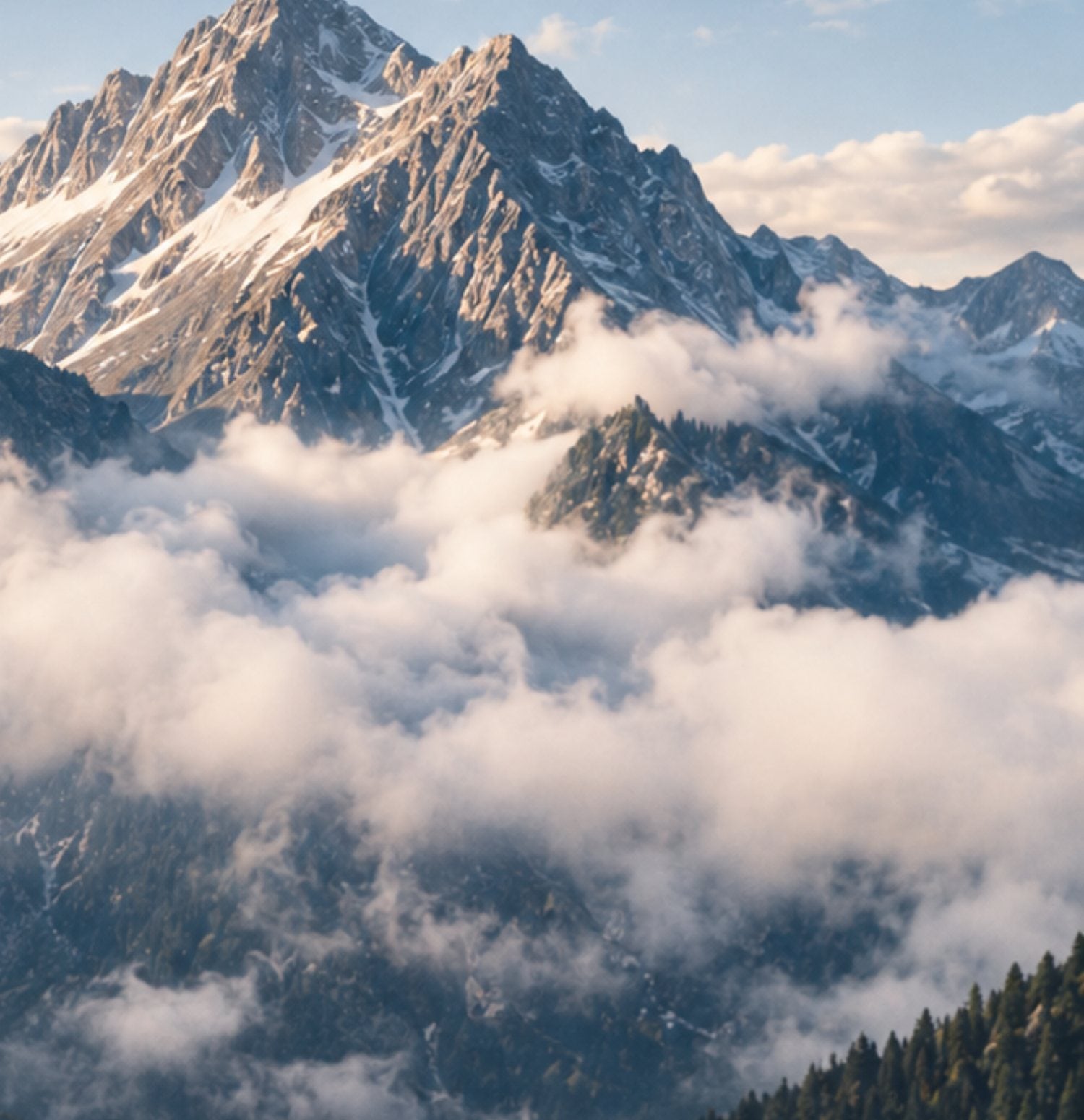 Alpengipfel über dem Wolkenmeer